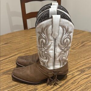 Laredo Women's Gold and Brown Leather Boots